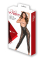 Lace & Wet Look Catsuit Black Os