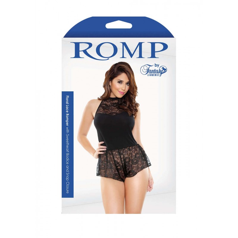 Body sexy ROMPER WITH SNAP CLOSURE BLACK