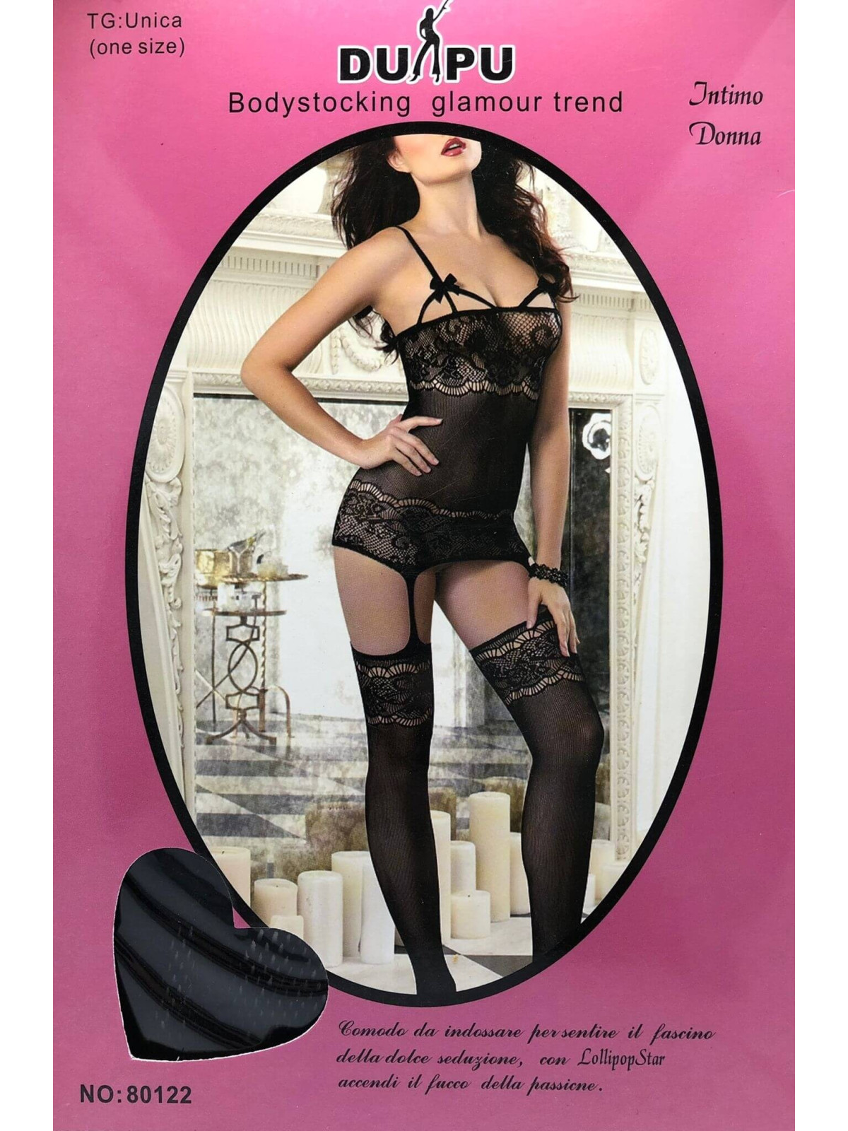 Bodystocking Nero in Pizzo con Calze Misura unica