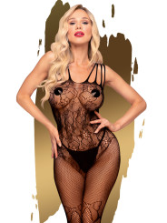 Bodystocking a Rete con Dettagli Fiocco