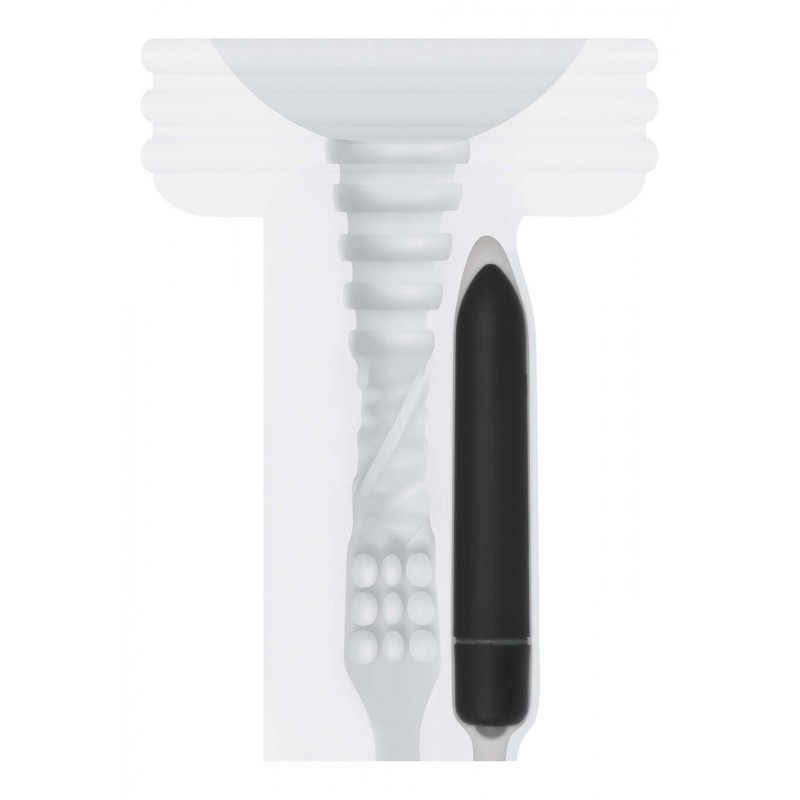 Masturbatore con mini vibratore VIBRATING PERFECT STROKE