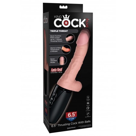 Macchina del Sesso Realistico Riscaldante a Spinta King Cock Plus Triple Threat