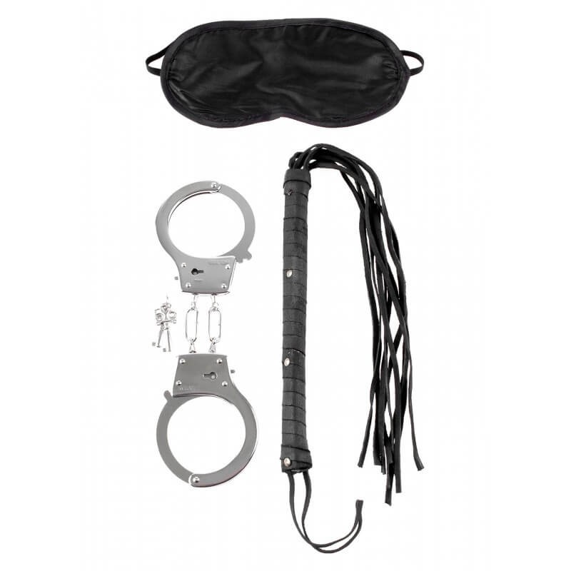 Set Bondage Manette Frusta e Maschera Nero