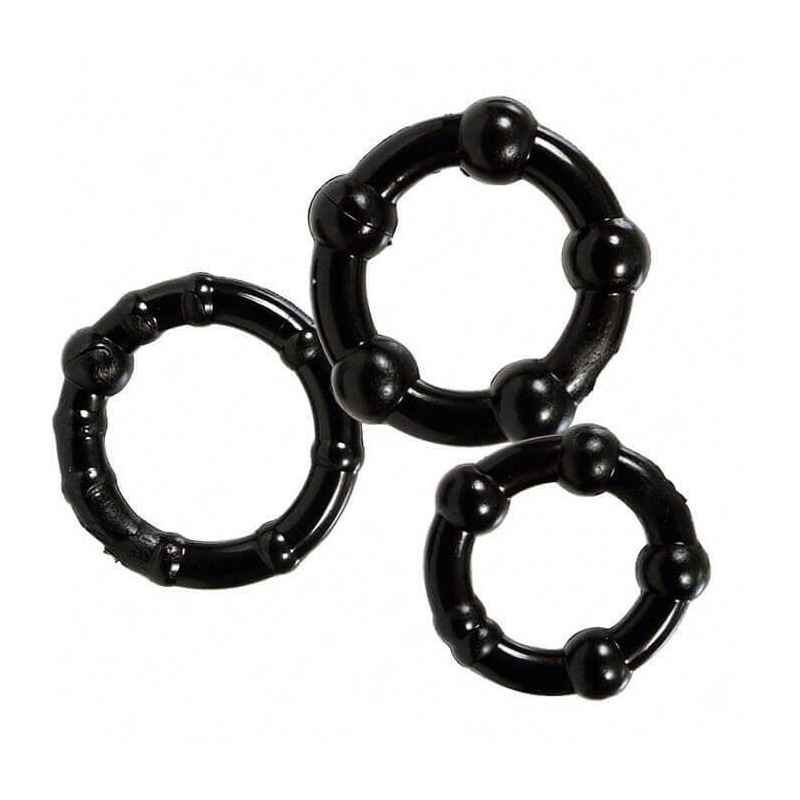 Anello Fallico Stay Hard - Three Rings - Black