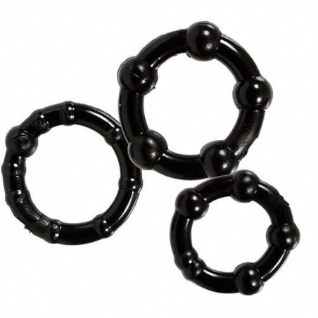 Anello Fallico Stay Hard - Three Rings - Black