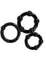 Anello Fallico Stay Hard - Three Rings - Black