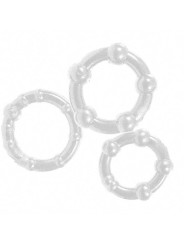 Anello Fallico Stay Hard - Three Rings - Clear