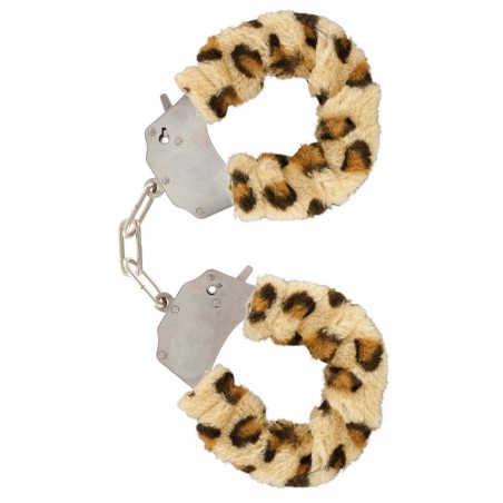 Manette in peluche color leopardo,per giochi erotici