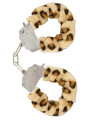 Manette in peluche color leopardo,per giochi erotici