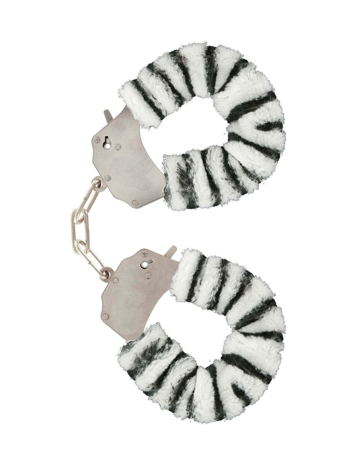 Manette in peluche color zebra,per giochi erotici