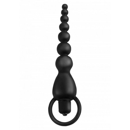 Vibratore Anale VIBRATING SILICONE ANAL BEADS BLACK