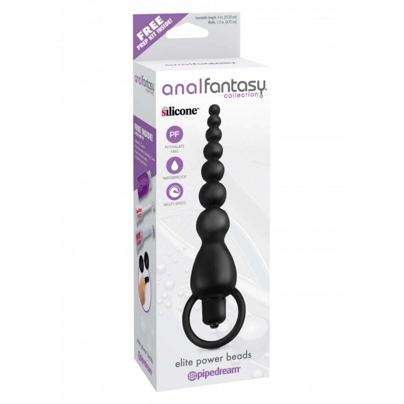 Vibratore Anale VIBRATING SILICONE ANAL BEADS BLACK