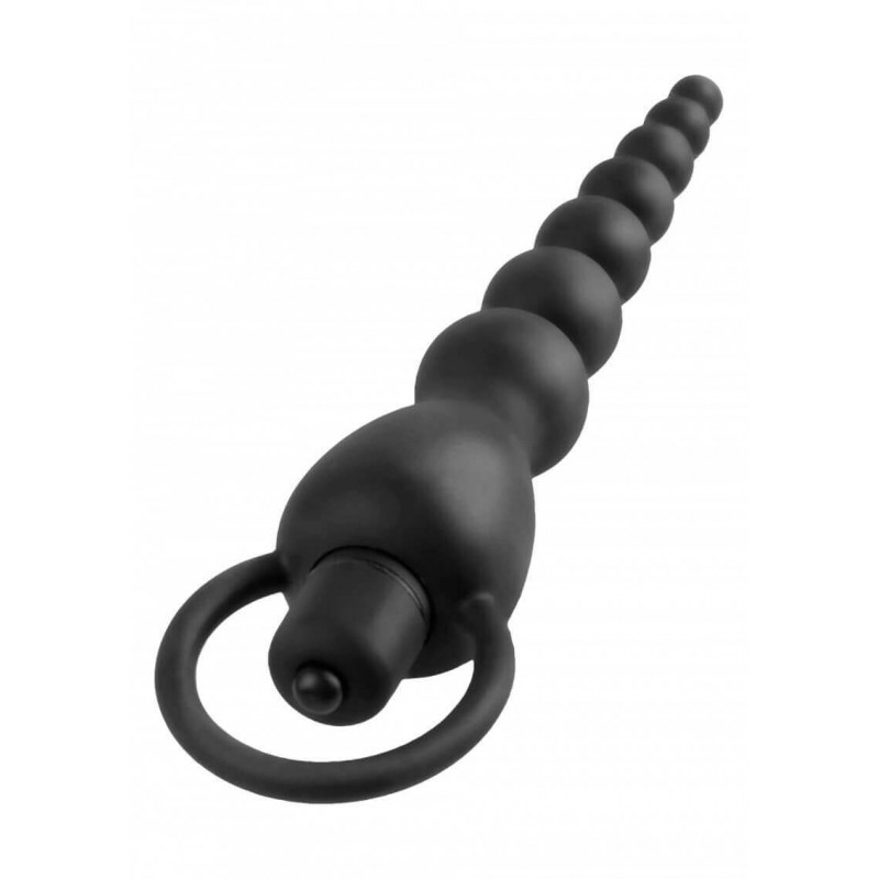 Vibratore Anale VIBRATING SILICONE ANAL BEADS BLACK