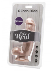 VIBRATORE REALISTICO Get Real COCK 6 INCH W/ BALLS FLESH VIBRATOR