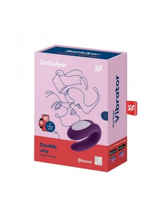 Vibratore Doppio con Applicazione Double Joy Purple