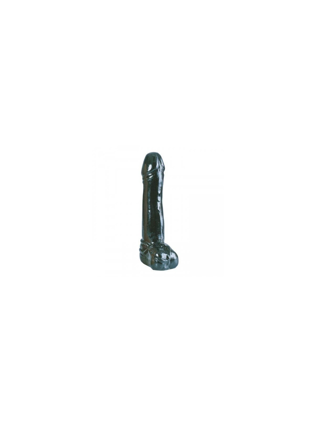 Fallo Maxi Realistico Dritto con Testicoli Super Duper - Nero - 30 cm X 8 cm