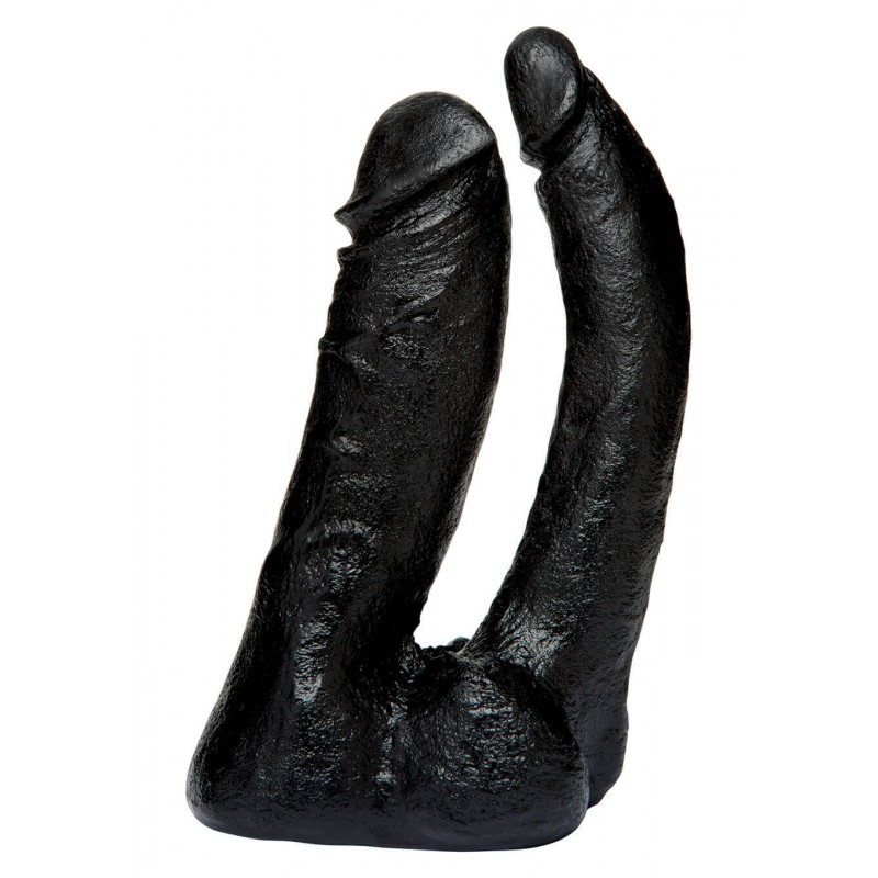 DILDO DOPPIO Naturale Nero 16cm Double Penetrator Vac-U-Lock''