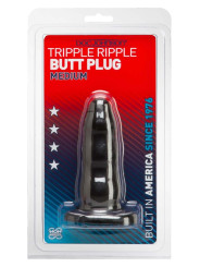 PLUG ANALE TRIPLE RIPPLE BUTT PLUG BLACK M