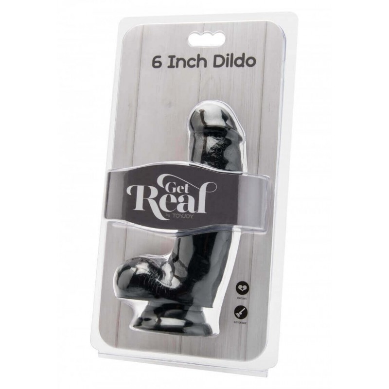 Dildo Realistico 6 Inch con Palle Color Carne e Nero