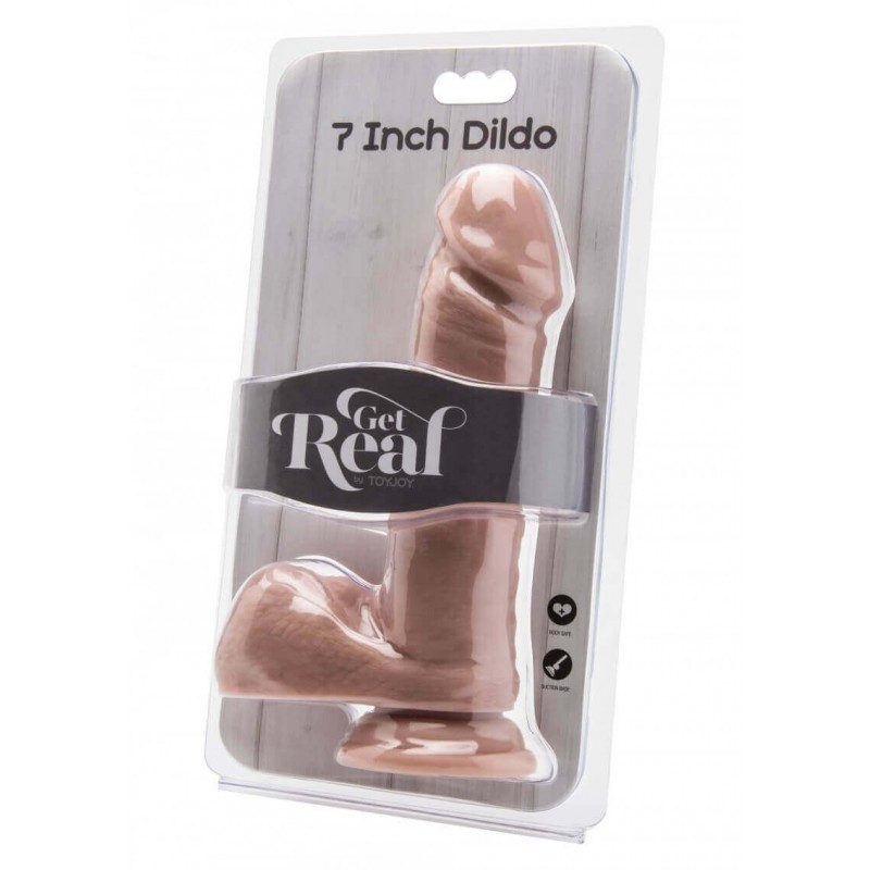 Dildo Realistico 7 Inch con Palle Color Carne e Nero