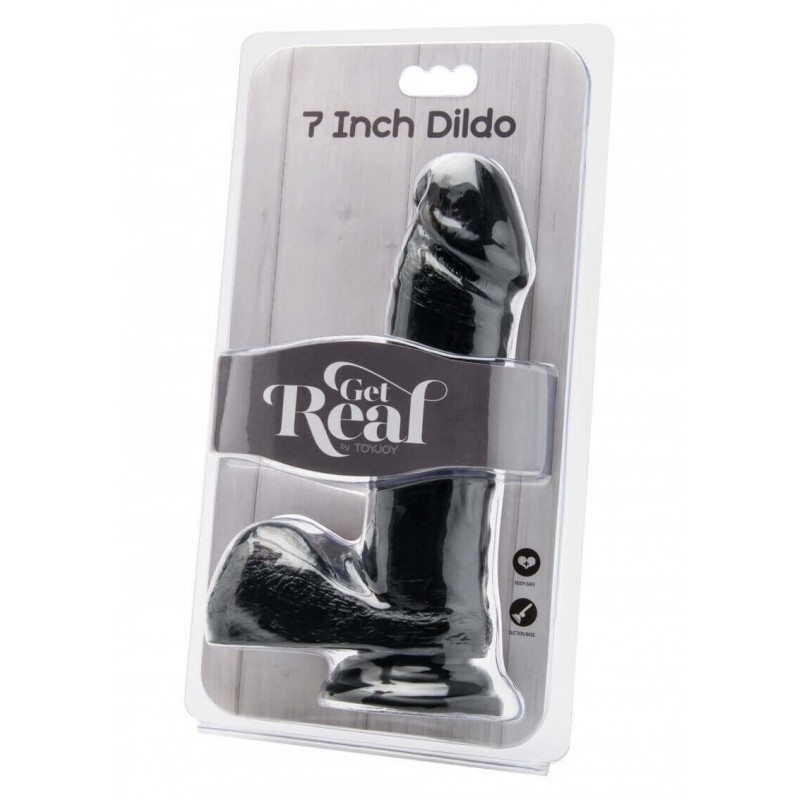 Dildo Realistico 7 Inch con Palle Color Carne e Nero